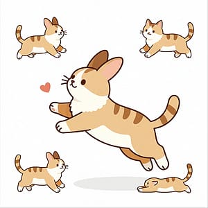 A rabbit in a playful single action
